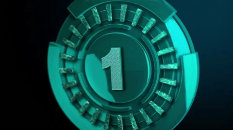 Green Glass Countdown Stock Footage 49515278
