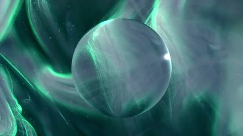 Green glass globe float in ethereal back... | Stock Video | Pond5
