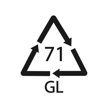 Green Glass recycling code 71 GL. Vector illustration Stock Illustration
