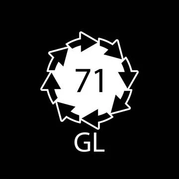 Green Glass recycling code 71 GL. Vector illustration Stock Illustration