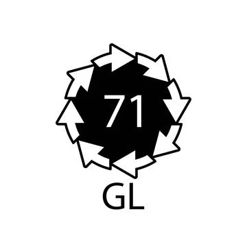 Green Glass recycling code 71 GL. Vector illustration Stock Illustration