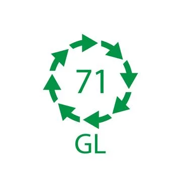 Green Glass recycling code 71 GL. Vector illustration Illustrazione stock