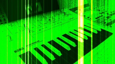 Green Glitch Synthesizer vj loop Stockbeeldmateriaal 91554304