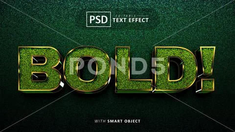 Green glitter bold text effect PSD Template