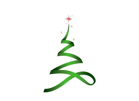 Green glitter particles Christmas tree with star isolated  on png or transpar Ilustración de archivo