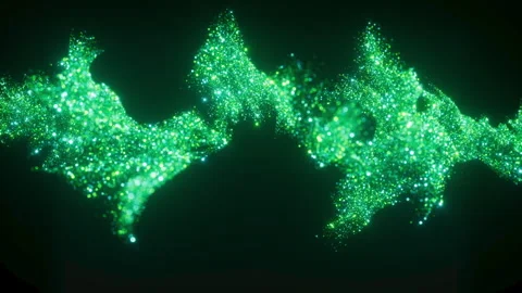Green glitter particles drifting in a spiral motion. Stock Footage 332053430