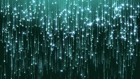 Green glitter rain star Video stock 105192957