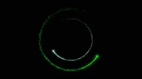 Green glittering ring. Magic Christmas shimmer glow. Seamless 4K loop video Video stock 142365057