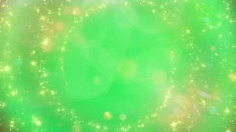 Green glittery background with gold sparkles Stock Footage 338217469