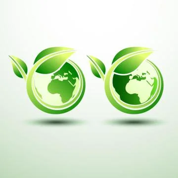 Green global label Stock Illustration