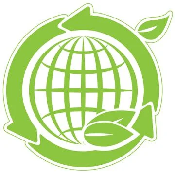 Green globe and arrow Stock Illustration