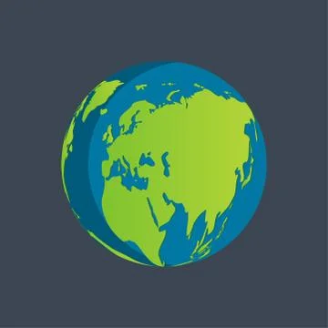 Green globe Beautiful shadow on black background.vector illustration Stock Illustration