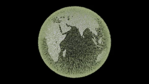 Green globe covered with grass isolated on alpha channel, concept of ecology Stock Footage 92147550
