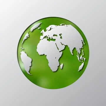 Green Globe Earth. Vector illustration. Stock Illustration