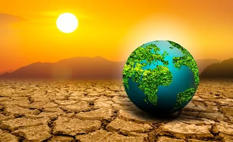 The Green Globe is located in extremely arid soil. Stock Photos