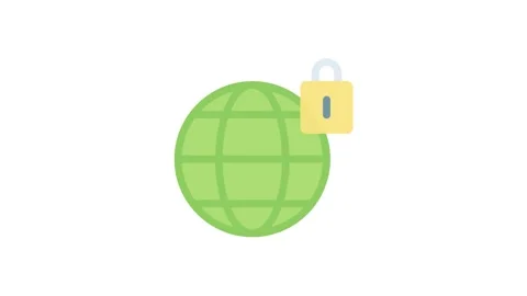 A green globe secured with a padlock, symbolizing global security and prote.. Stock Footage 332849781