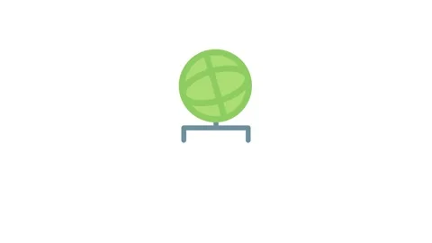 A green globe sits atop two stacked laptops, symbolizing global connectivit.. Vídeo Stock 334100844