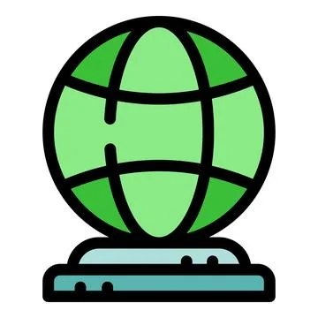 Green globe standing on a base representing global issues Illustrazione stock