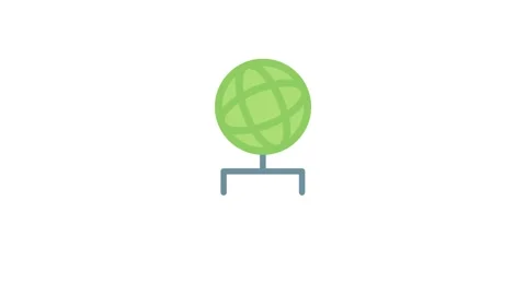 A green globe with two servers positioned on top, symbolizing global connec.. Stock Footage 333462026