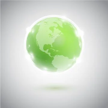 Green globe, vector illustration Illustrazione stock