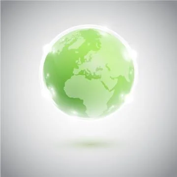 Green globe, vector illustration 스톡 일러스트