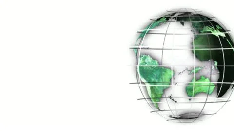 Green Globe White Background Video stock 10991930