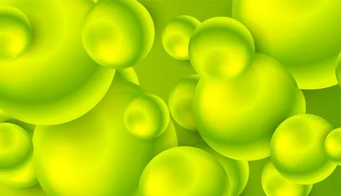 Green glossy 3d spheres abstract geometric concept background Stock Illustration