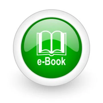 Green glossy circle book web modern icon Stock Illustration