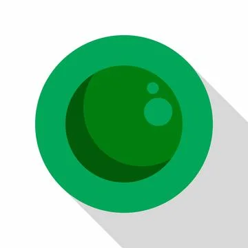Green glossy circle button flat design icon Stock Illustration