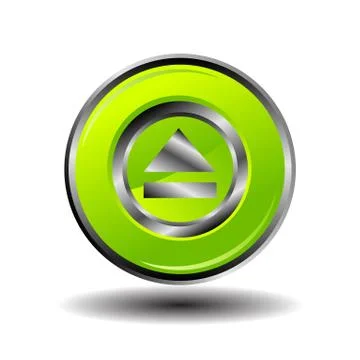 Green glossy round button web eject icon vector Stock-Illustration