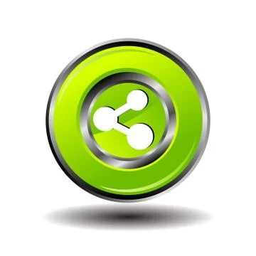 Green Glossy Share button vector Stock Illustration