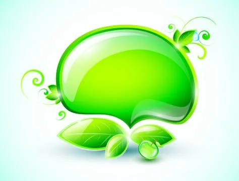 Green glossy speech bubble Stock Illustration