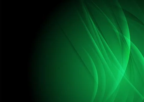 Green glossy waves and stripes abstract futuristic background 스톡 일러스트