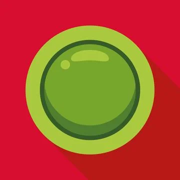 Green glossy web button flat design Stock Illustration