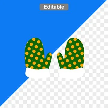 Green gloves wih dotted pattern Stock Illustration