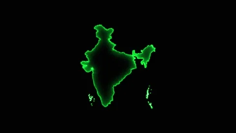 Green glow 4k india map Vídeos de archivo 287112516
