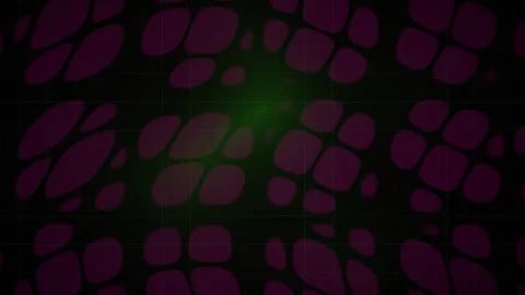 Green Glow in Dark Purple Cellular Abstract Background for Tech Presentations Stock Footage 343713008