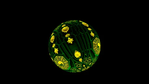 Green glow sphere motion graphic animation Video stock 240650252