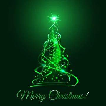Green glow xmas tree Stock-Illustration