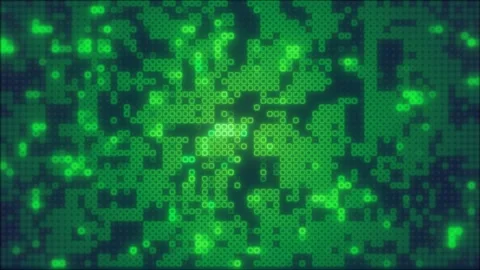 Green glowing abstract circuit-style pattern with interconnected lines and .. Stock Footage 327124736
