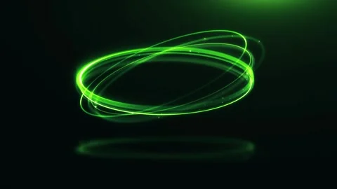 Green glowing abstract light trails with motion and dynamic elements Stock Footage 327522311