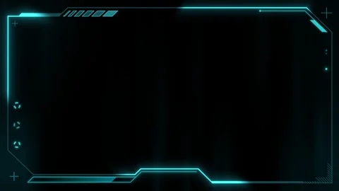 Green glowing Border tech. Futuristic Teal Cyber Frame. loop HUD Technology.. 库存影片 343687898