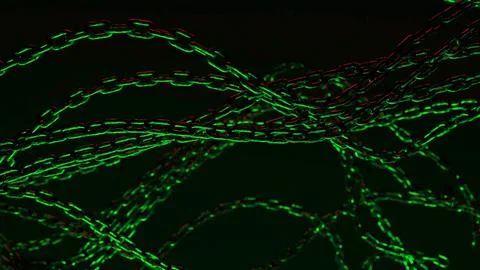 Green Glowing Chains Stock Photos