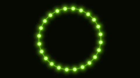 Green glowing circular animation with dynamic light effects over a dark Stock Footage 301602451