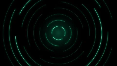 Green glowing circular heads up display elements rotating. 4K Stock-Footage 341847723