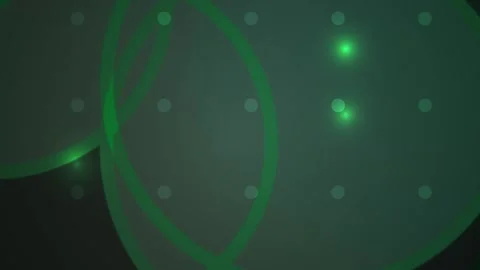 Green Glowing Circular Lines and Grid Dots Motion Graphic for Technology Ba.. Stock Footage 343714061