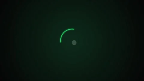 Green glowing circular loading animation on dark background Stock Footage 346506767
