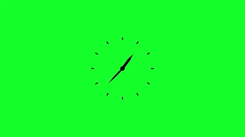 Green Glowing Clock Time Animation Stock Footage 343387370
