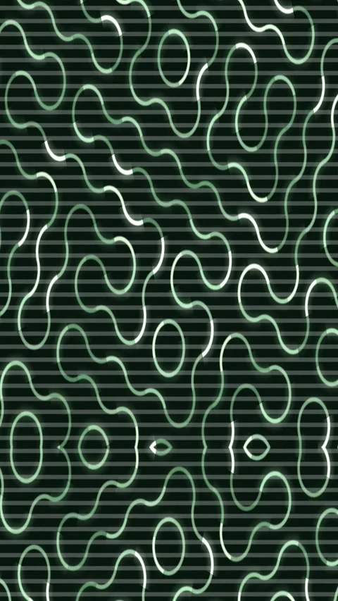 Green glowing contour lines weave across a dark grid forming an intricate Stock Footage 342922640