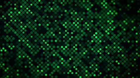 Green glowing digital LED dot matrix abstract background Stock Footage 335375362